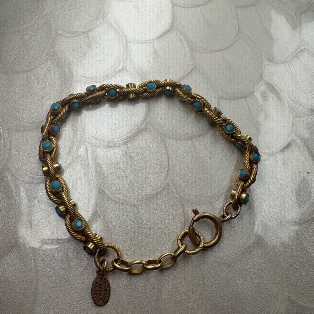 Catherine Popesco Elegant Gold and Turquoise Bracelet